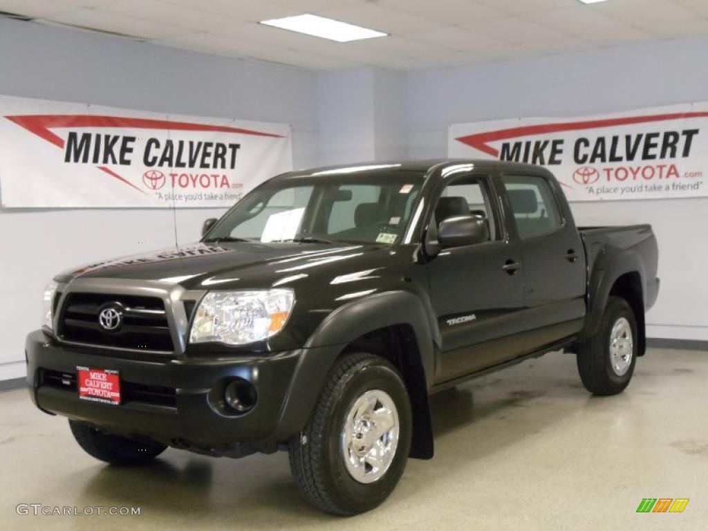 2008 Tacoma V6 PreRunner Double Cab - Black Sand Pearl / Graphite Gray photo #1