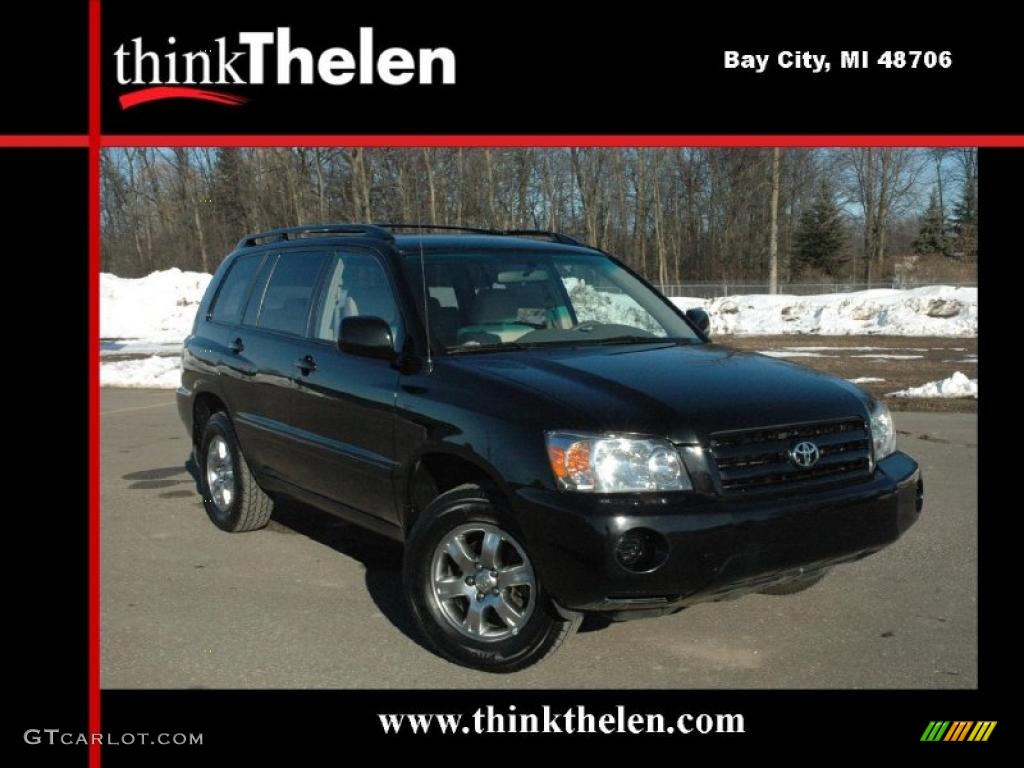 2006 Highlander V6 4WD - Black / Ivory Beige photo #1