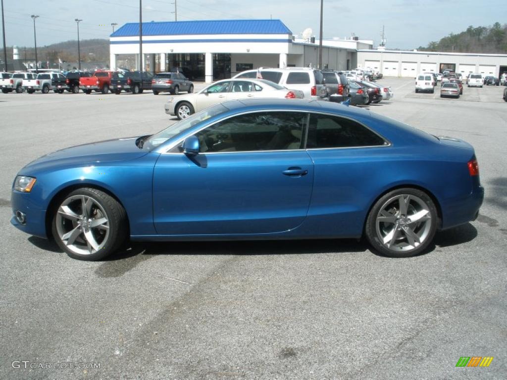 2008 A5 3.2 quattro Coupe - Aruba Blue Pearl Effect / Linen Beige photo #6