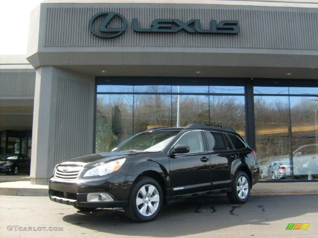 2011 Outback 2.5i Premium Wagon - Crystal Black Silica / Warm Ivory photo #1