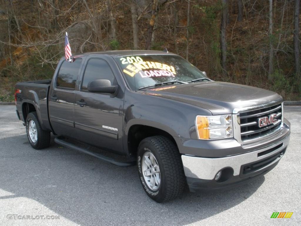 2010 Sierra 1500 SLE Crew Cab - Storm Gray Metallic / Ebony photo #1