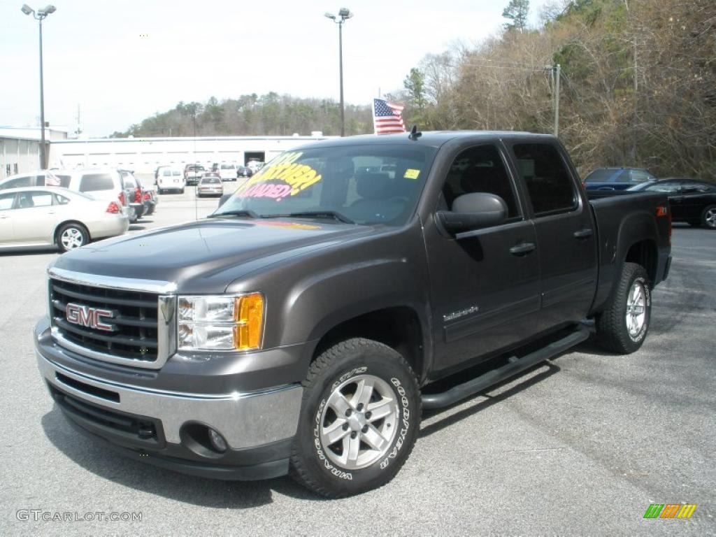 2010 Sierra 1500 SLE Crew Cab - Storm Gray Metallic / Ebony photo #7