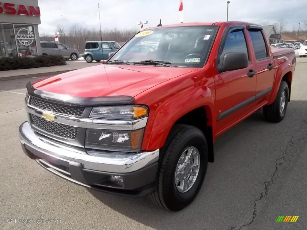 2008 Colorado LT Crew Cab 4x4 - Inferno Orange Metallic / Ebony photo #1