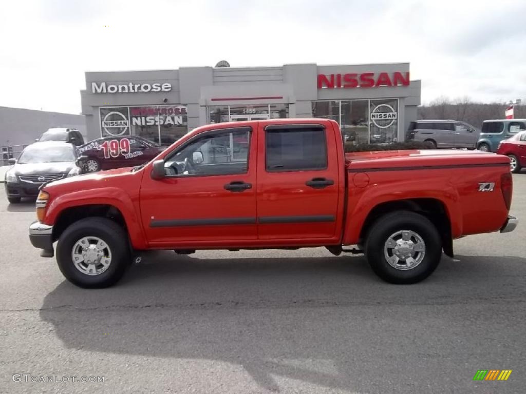 2008 Colorado LT Crew Cab 4x4 - Inferno Orange Metallic / Ebony photo #8