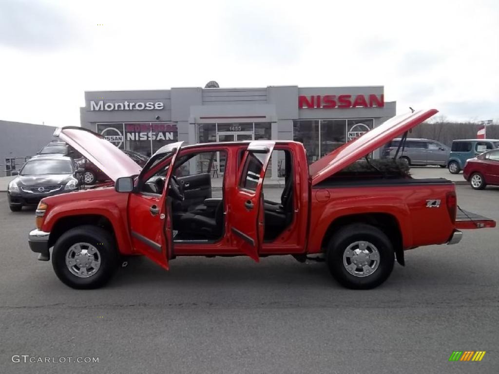 2008 Colorado LT Crew Cab 4x4 - Inferno Orange Metallic / Ebony photo #35