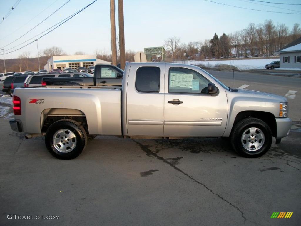 Sheer Silver Metallic 2011 Chevrolet Silverado 1500 LT Extended Cab 4x4 Exterior Photo #46236764