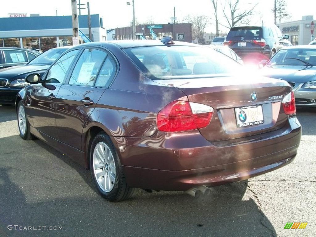 2007 3 Series 328xi Sedan - Barrique Red Metallic / Beige photo #7