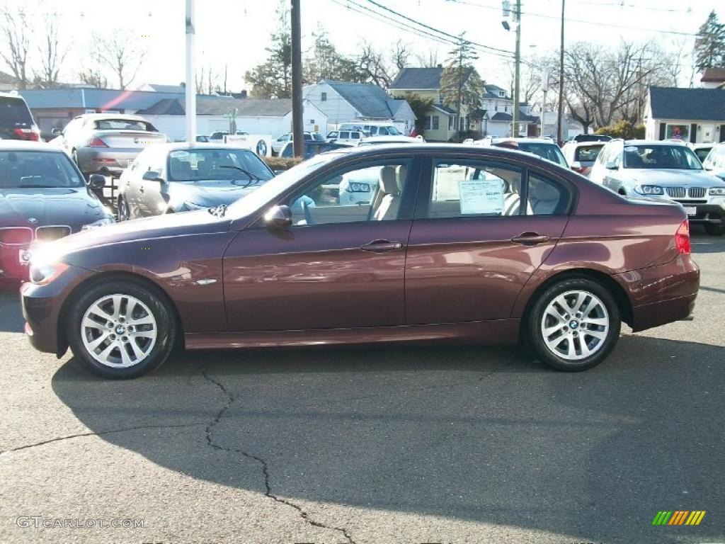 2007 3 Series 328xi Sedan - Barrique Red Metallic / Beige photo #8