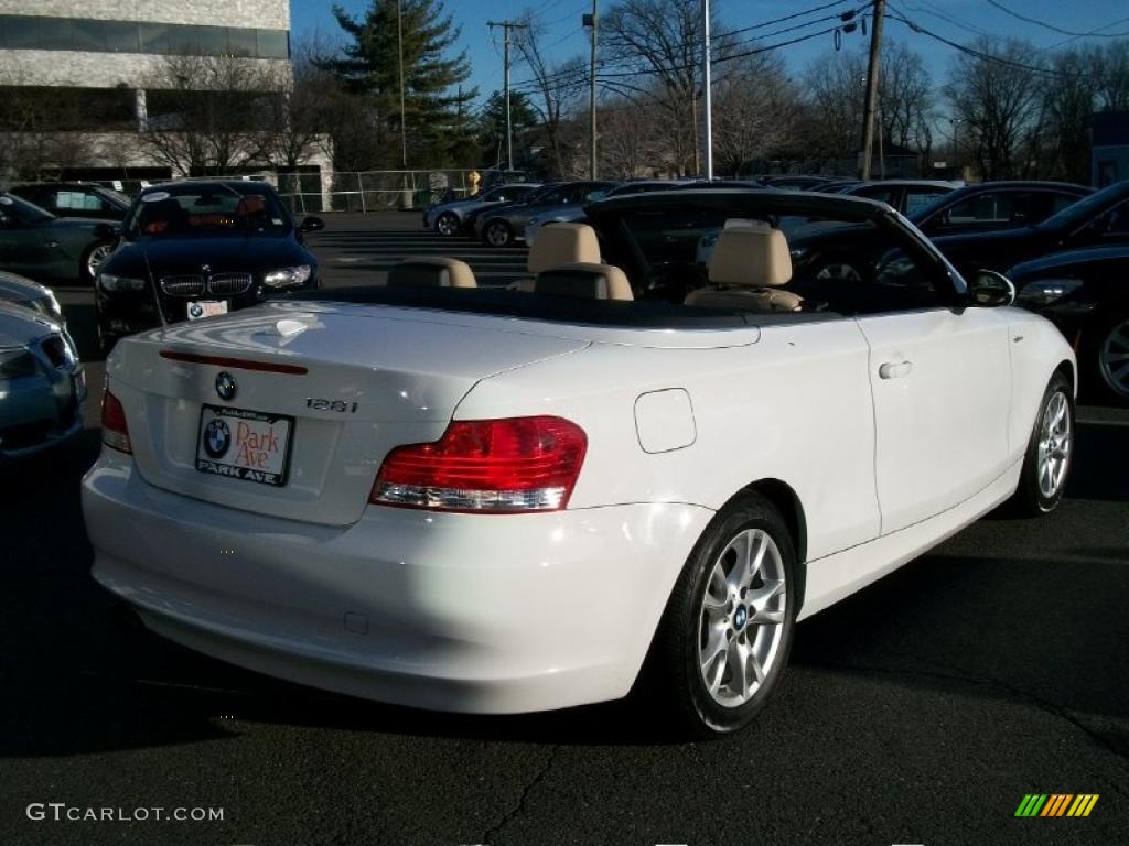 2009 1 Series 128i Convertible - Alpine White / Savanna Beige/Black Boston Leather photo #5