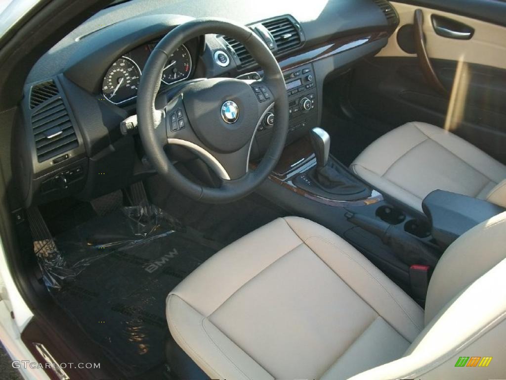 2009 1 Series 128i Convertible - Alpine White / Savanna Beige/Black Boston Leather photo #10