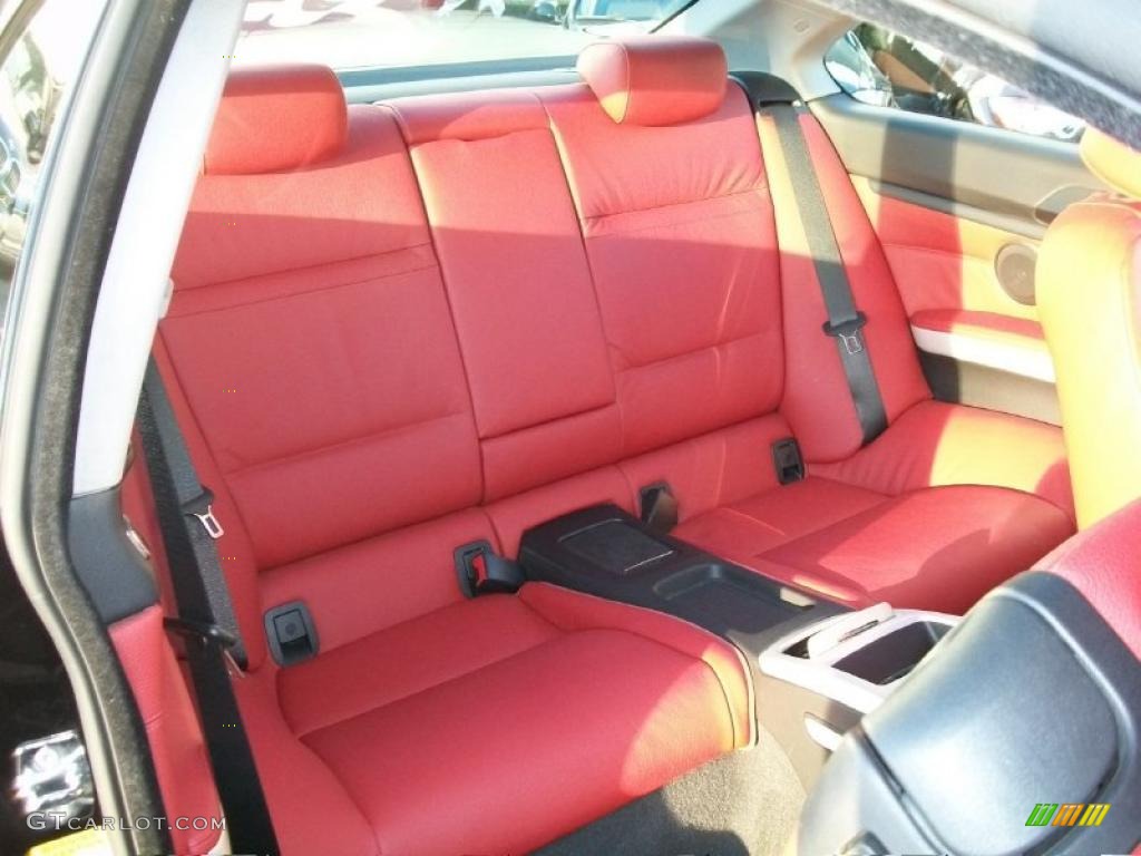 2008 3 Series 335xi Coupe - Jet Black / Coral Red/Black photo #25