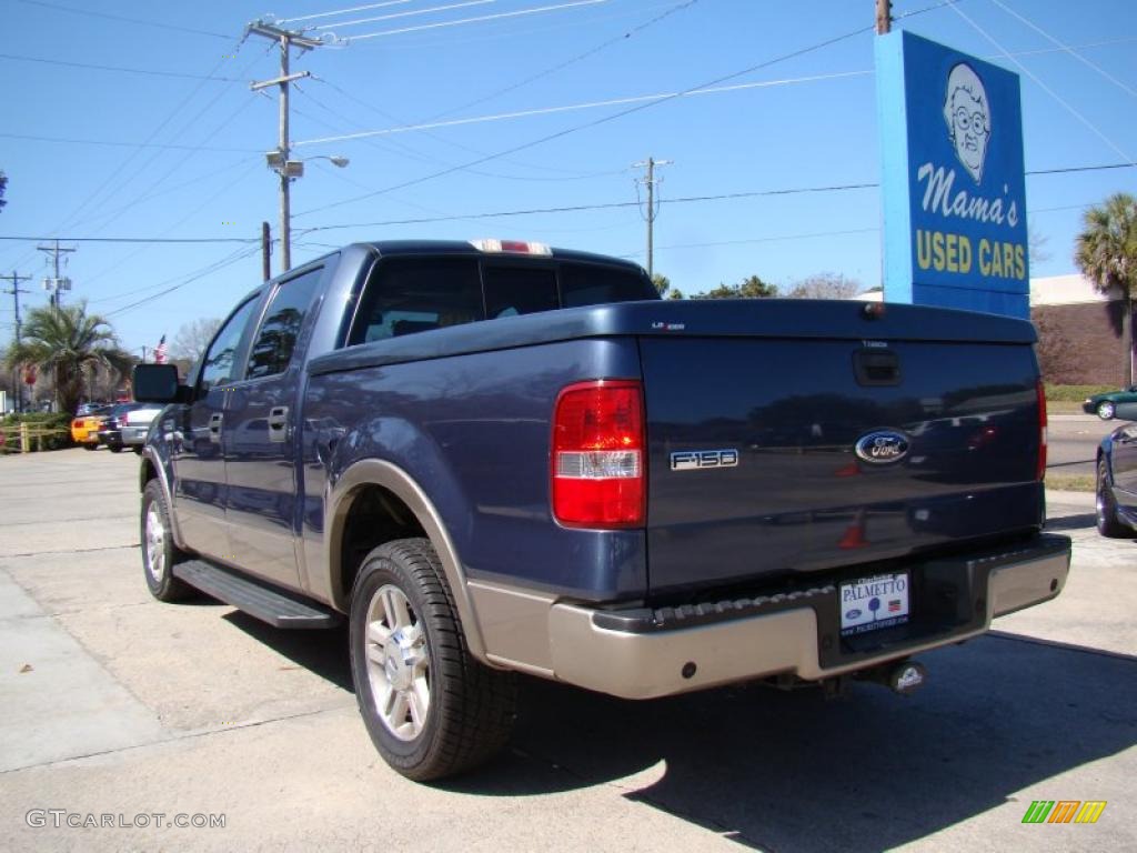 2006 F150 Lariat SuperCrew - Medium Wedgewood Blue Metallic / Tan photo #6