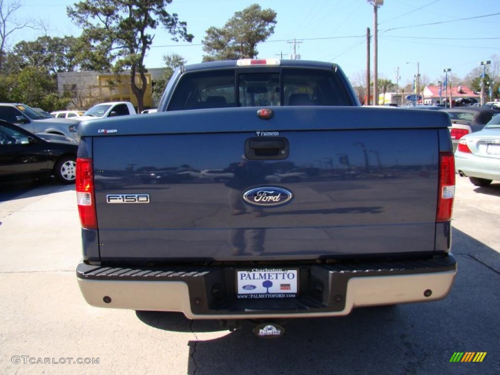 2006 F150 Lariat SuperCrew - Medium Wedgewood Blue Metallic / Tan photo #7