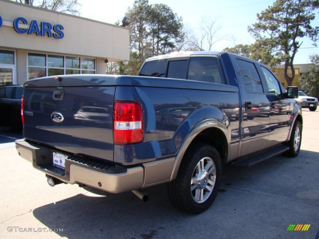 2006 F150 Lariat SuperCrew - Medium Wedgewood Blue Metallic / Tan photo #8