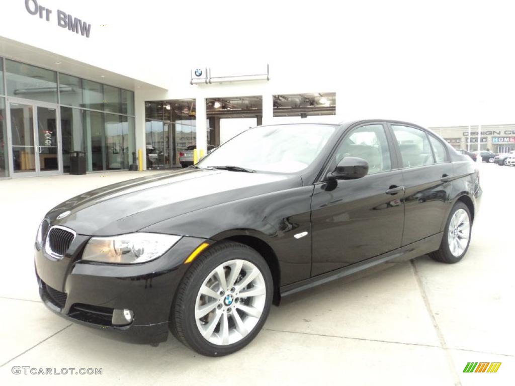 2011 3 Series 328i Sedan - Jet Black / Oyster/Black Dakota Leather photo #1
