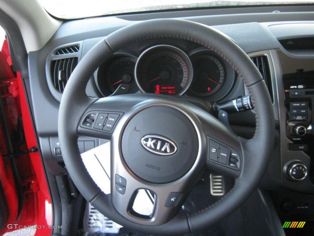 2011 Kia Forte Koup SX Black Sport Steering Wheel Photo #46252258