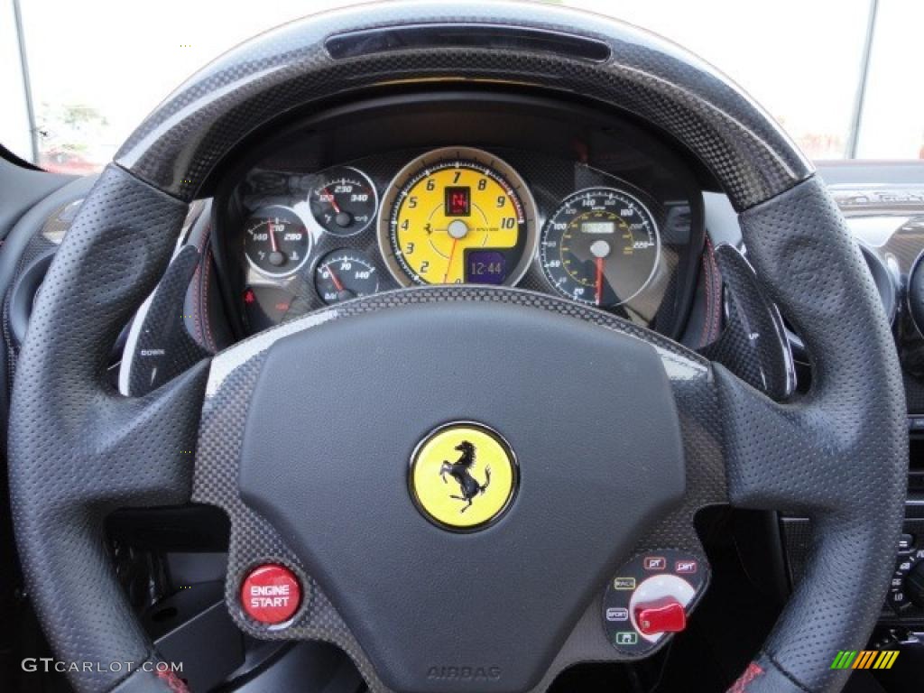 2009 Ferrari F430 Scuderia Coupe Black Steering Wheel Photo #46252492