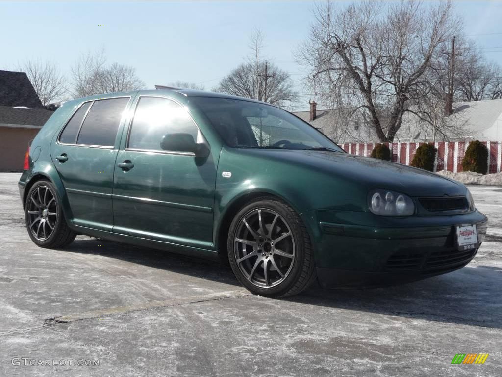 2000 Golf GLS 1.8T 4 Door - Bright Green Pearl / Black photo #14