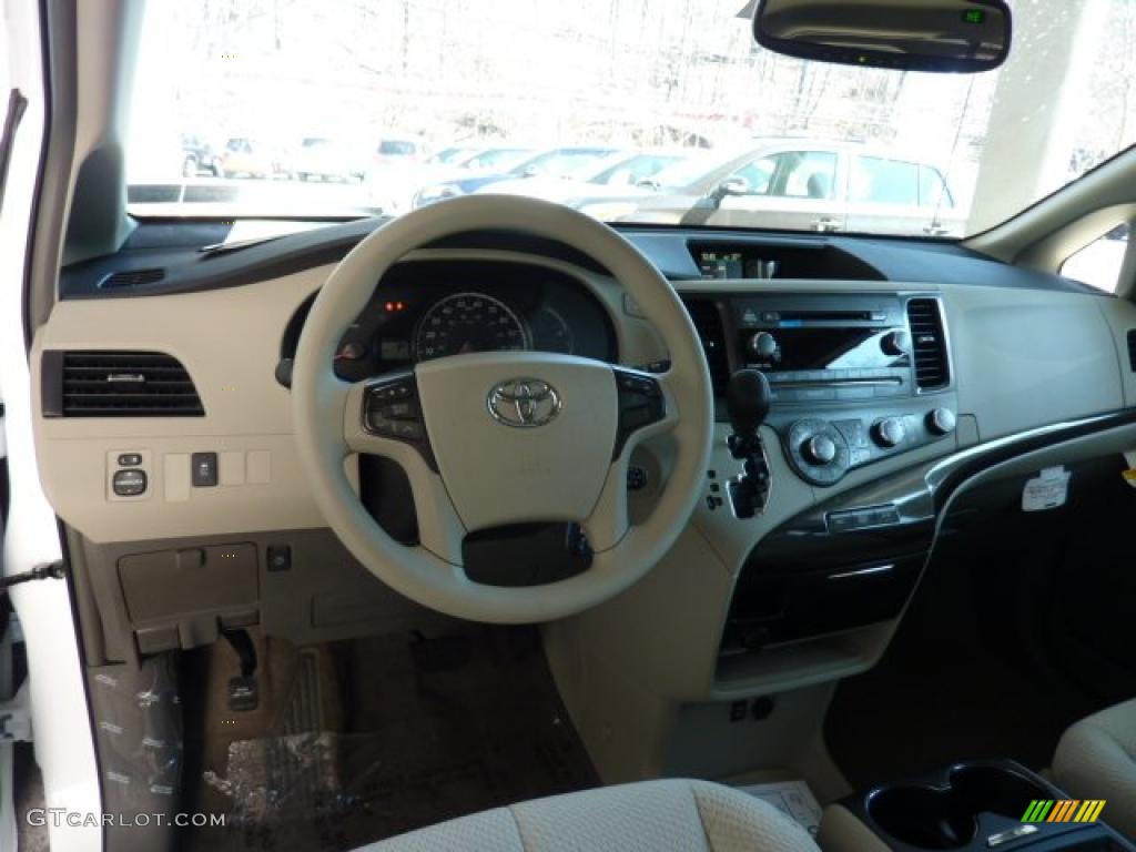 2011 Sienna LE AWD - Super White / Bisque photo #11