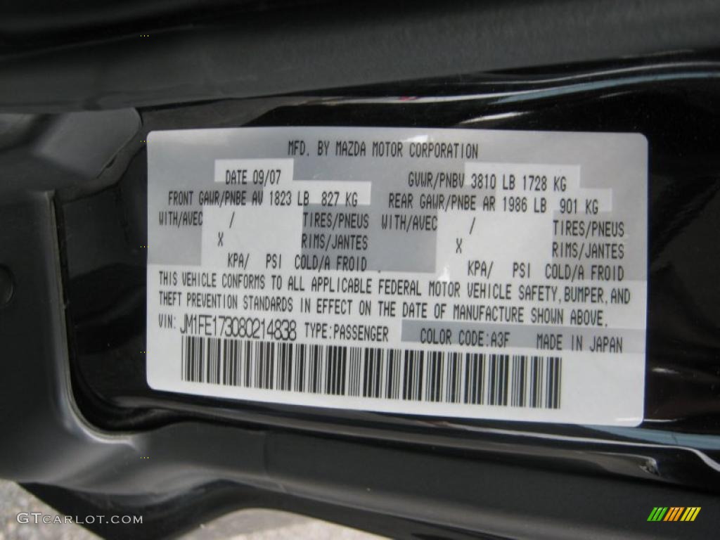 2008 Mazda RX-8 Sport Color Code Photos