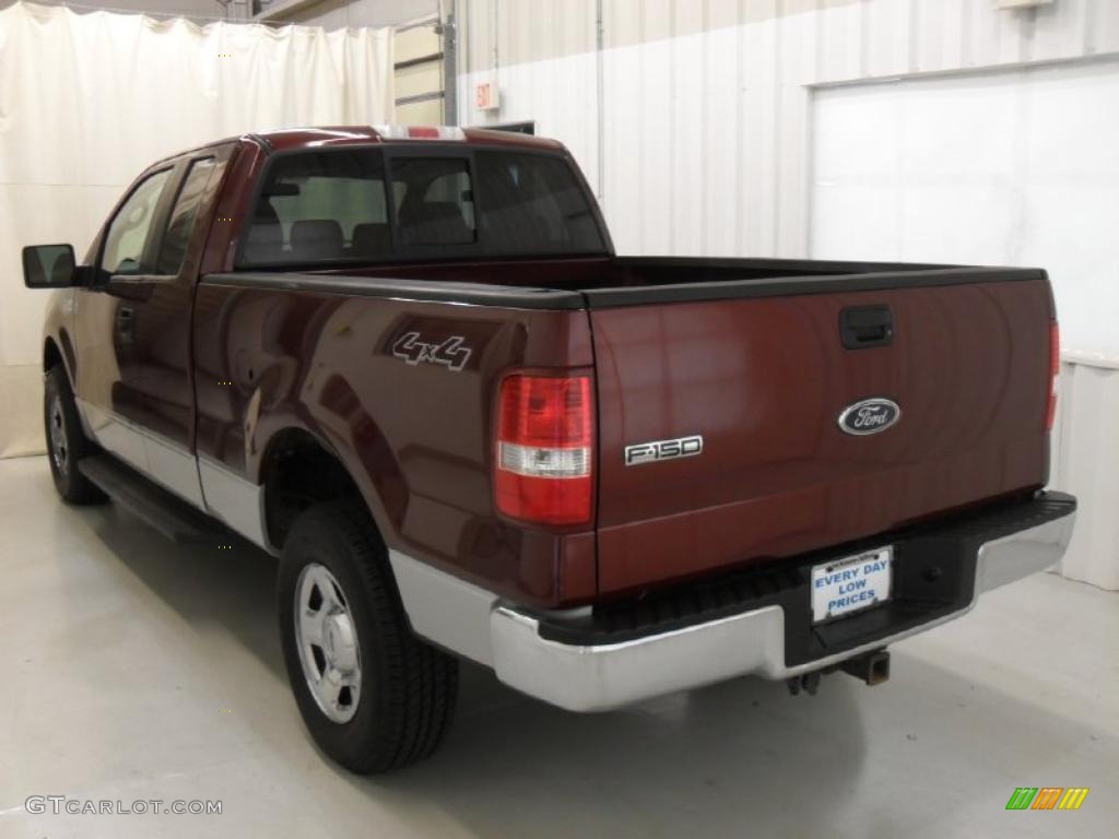2005 F150 XLT SuperCab 4x4 - Dark Toreador Red Metallic / Medium Flint Grey photo #2