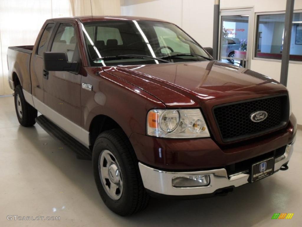 2005 F150 XLT SuperCab 4x4 - Dark Toreador Red Metallic / Medium Flint Grey photo #5