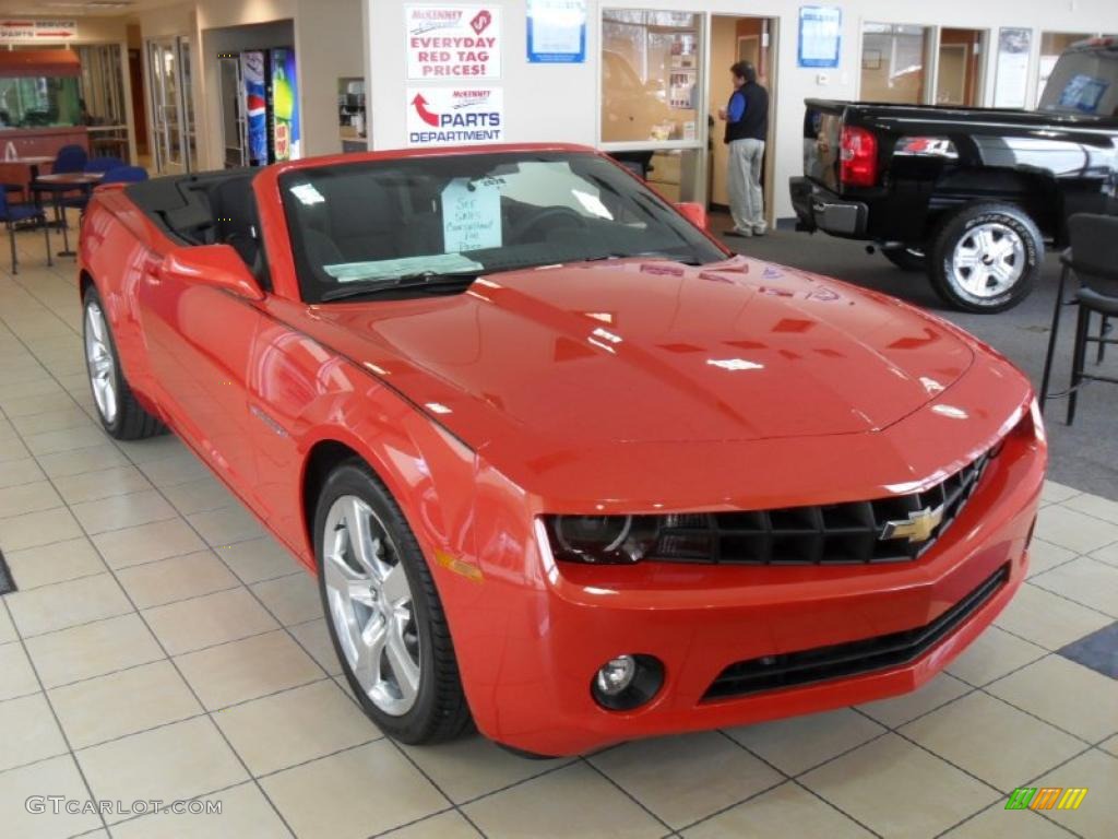 Inferno Orange Metallic 2011 Chevrolet Camaro LT/RS Convertible Exterior Photo #46255300
