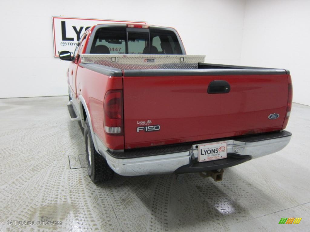 1998 F150 Lariat SuperCab 4x4 - Bright Red / Medium Graphite photo #12