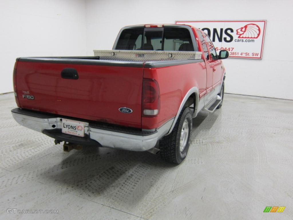 1998 F150 Lariat SuperCab 4x4 - Bright Red / Medium Graphite photo #14