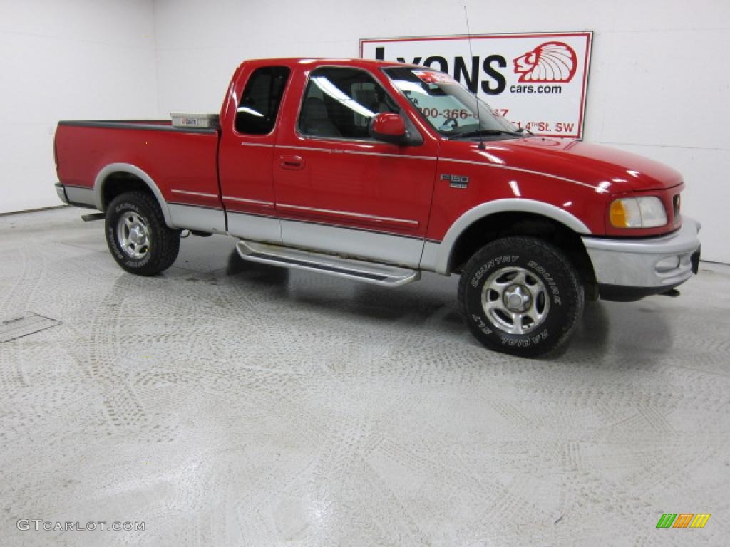 1998 F150 Lariat SuperCab 4x4 - Bright Red / Medium Graphite photo #20