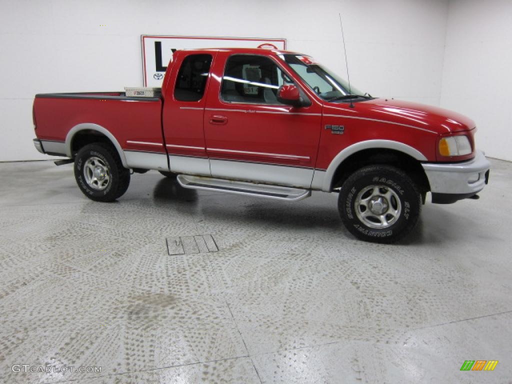 1998 F150 Lariat SuperCab 4x4 - Bright Red / Medium Graphite photo #21