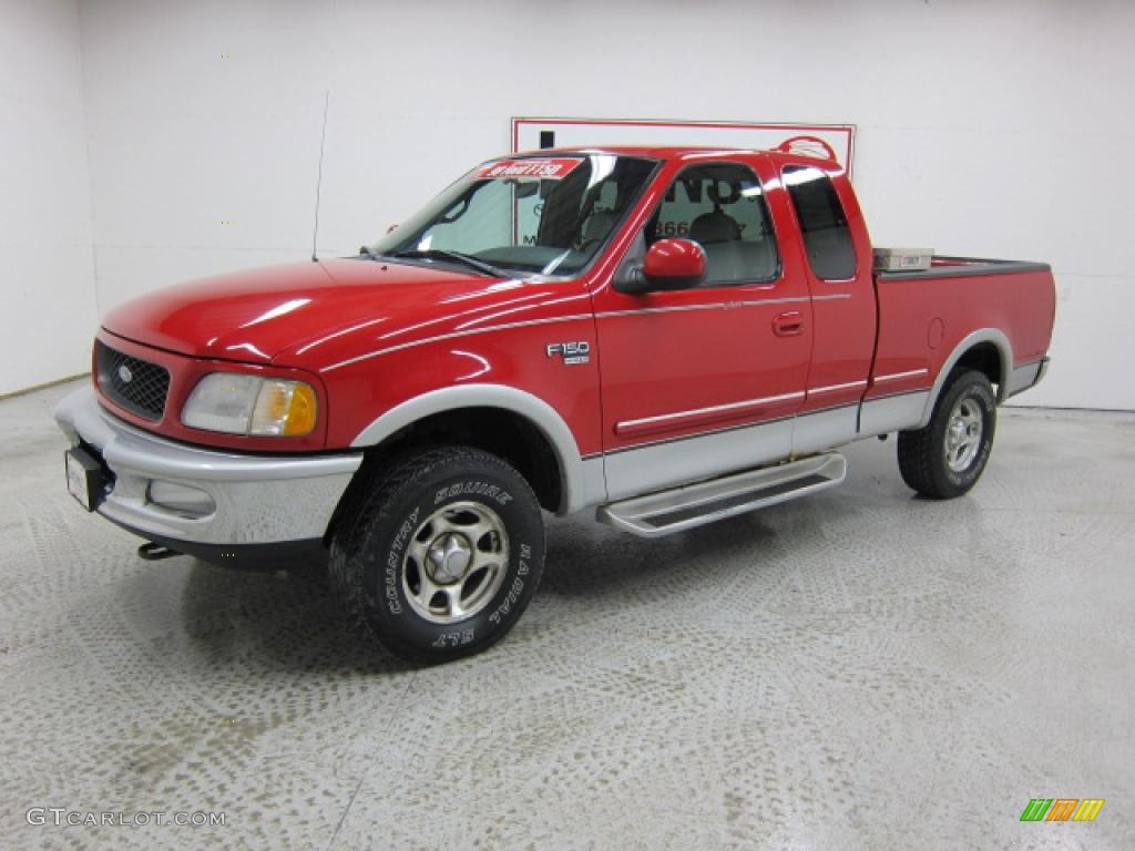 1998 F150 Lariat SuperCab 4x4 - Bright Red / Medium Graphite photo #28