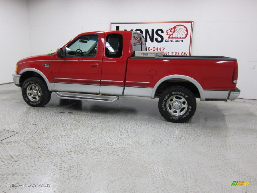 1998 F150 Lariat SuperCab 4x4 - Bright Red / Medium Graphite photo #31