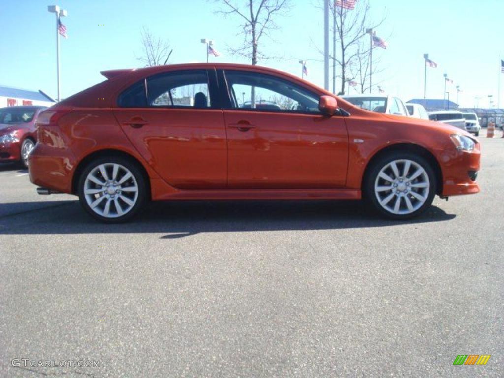 2010 Lancer Sportback GTS - Rotor Glow Orange Metallic / Black photo #3