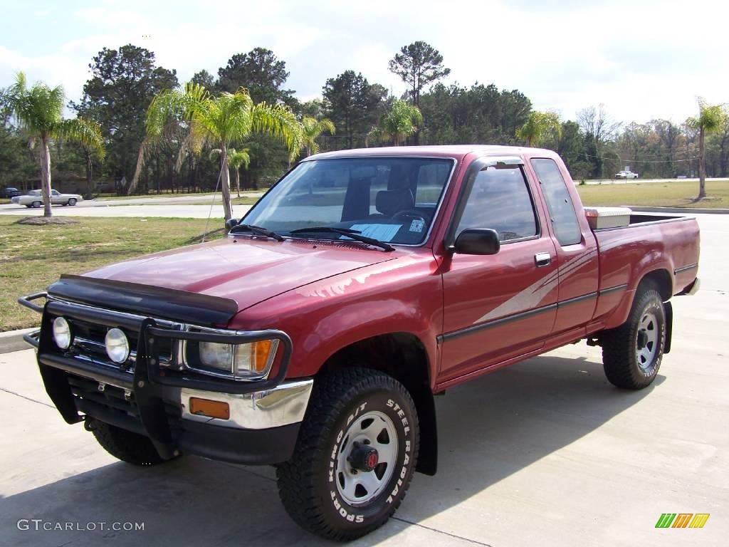 1993 Pickup Deluxe Extended Cab 4x4 - Garnet Red Pearl / Gray photo #7