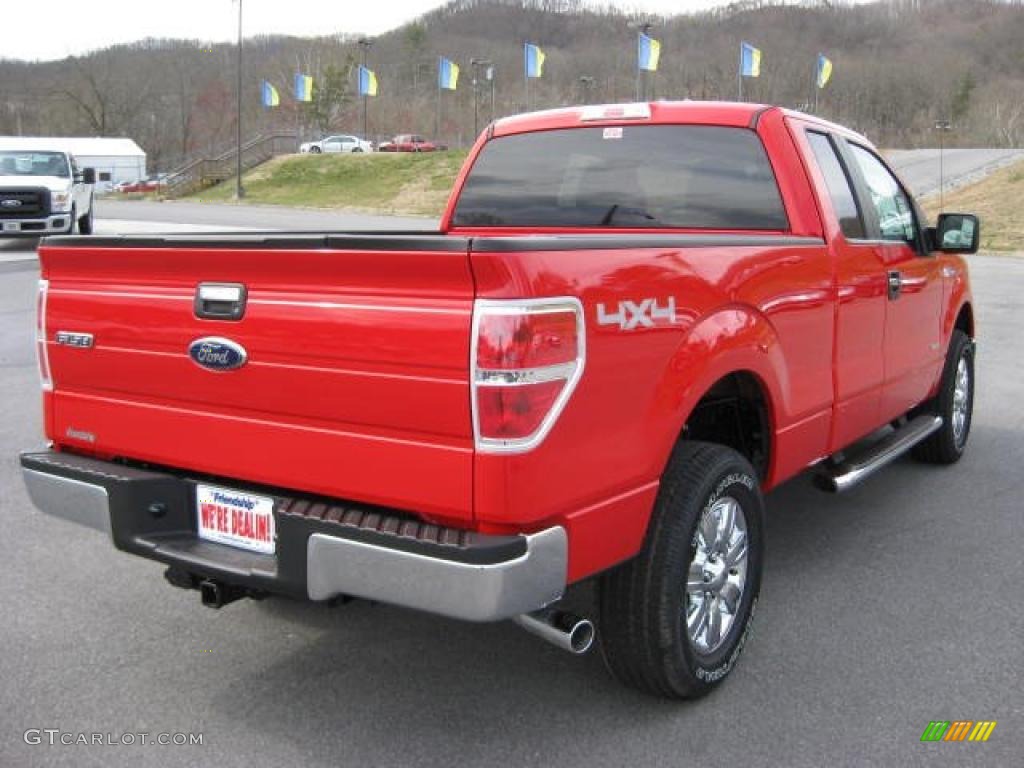 2011 F150 XLT SuperCab 4x4 - Race Red / Steel Gray photo #6