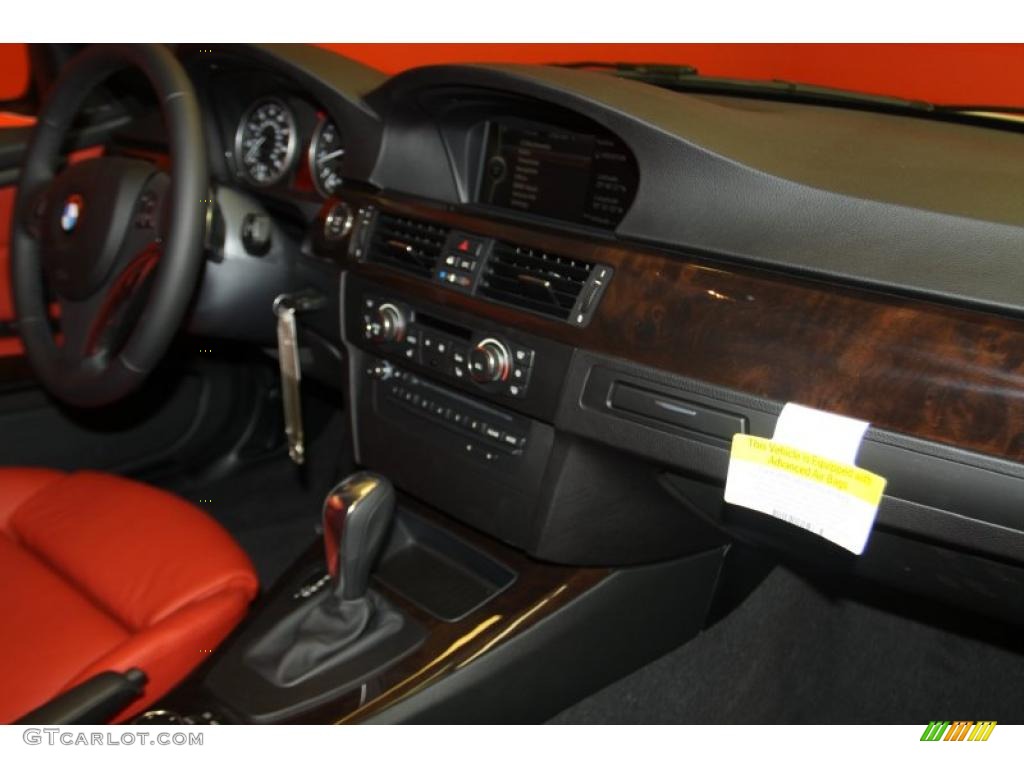 2011 3 Series 328i Convertible - Mineral White Metallic / Coral Red/Black Dakota Leather photo #13