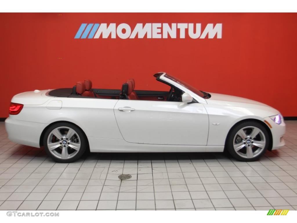 2011 3 Series 328i Convertible - Mineral White Metallic / Coral Red/Black Dakota Leather photo #19
