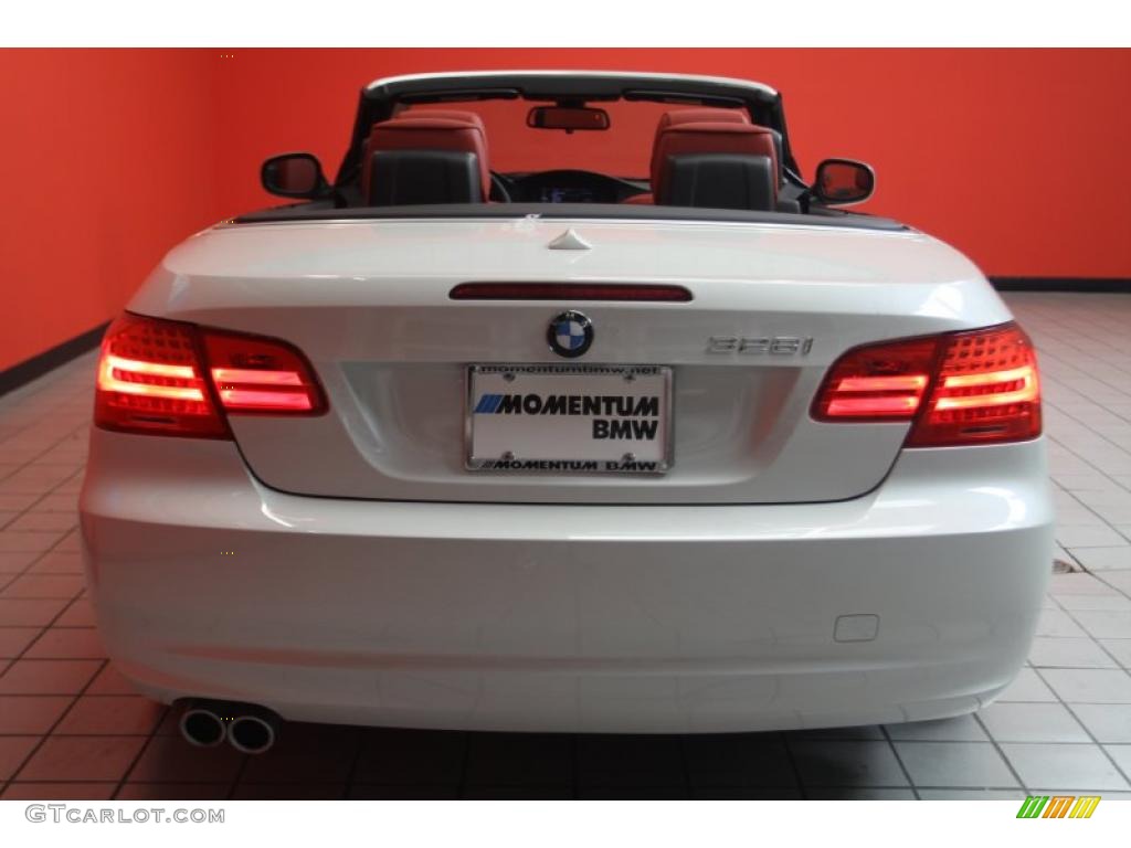 2011 3 Series 328i Convertible - Mineral White Metallic / Coral Red/Black Dakota Leather photo #20