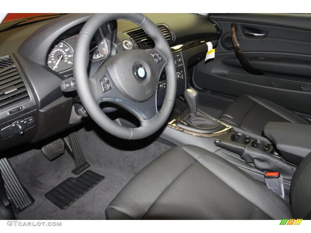 Black Interior 2011 BMW 1 Series 128i Coupe Photo #46267060