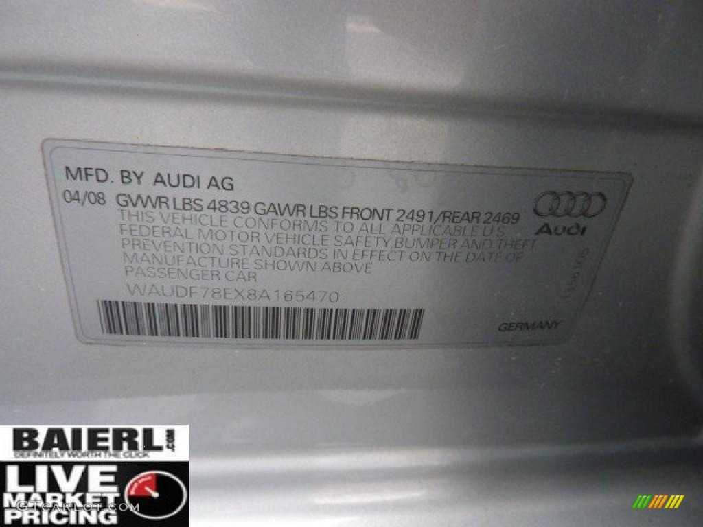2008 A4 2.0T quattro S-Line Sedan - Light Silver Metallic / Black photo #17