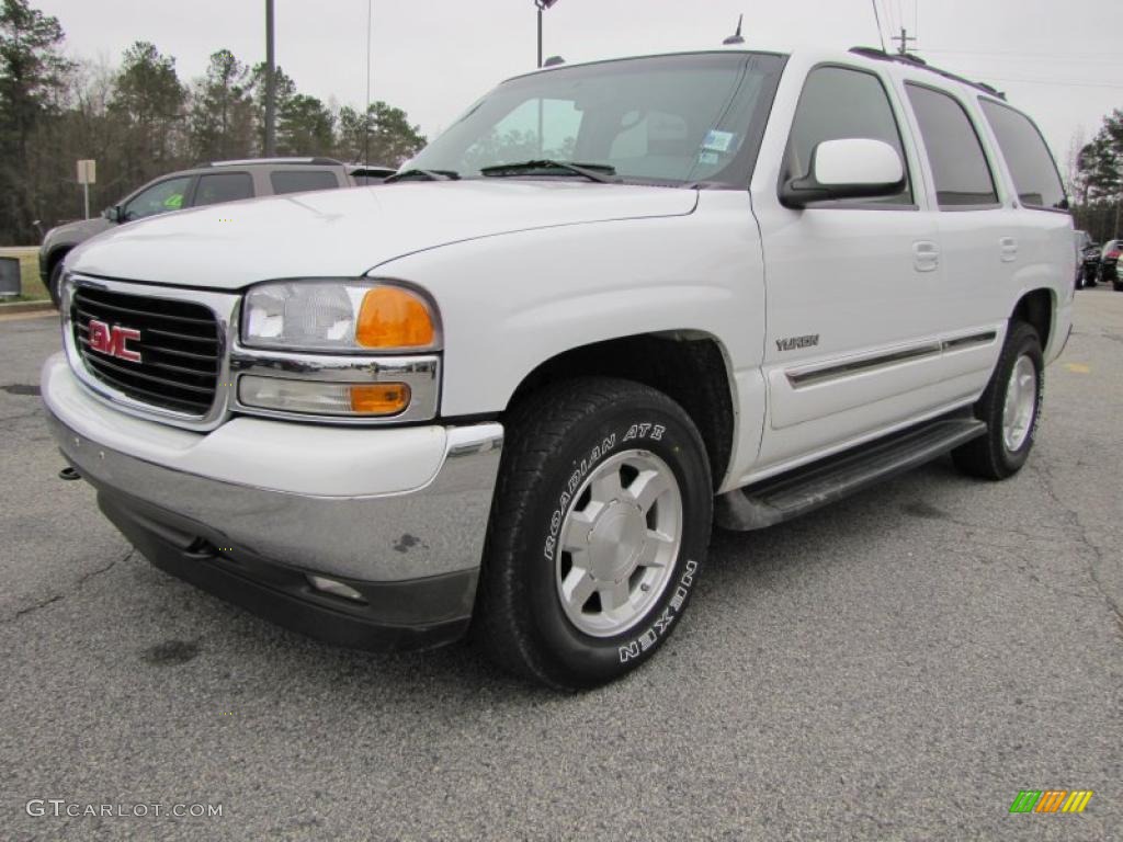 2005 Yukon SLT - Summit White / Pewter/Dark Pewter photo #3