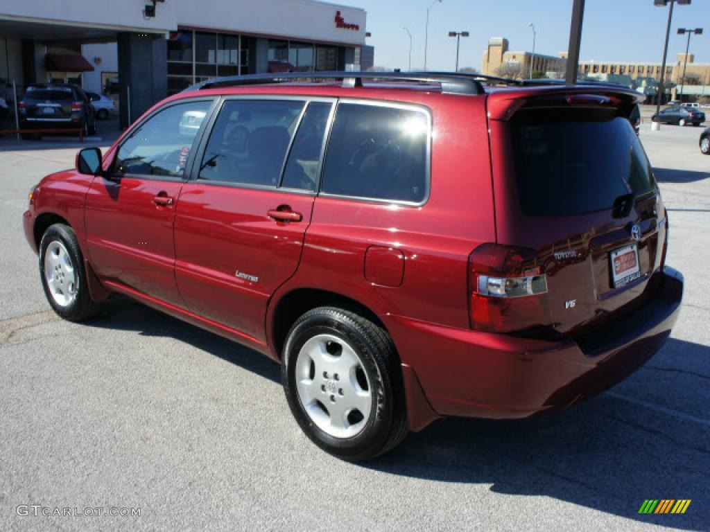 2007 Highlander Limited - Maroon / Ivory Beige photo #3