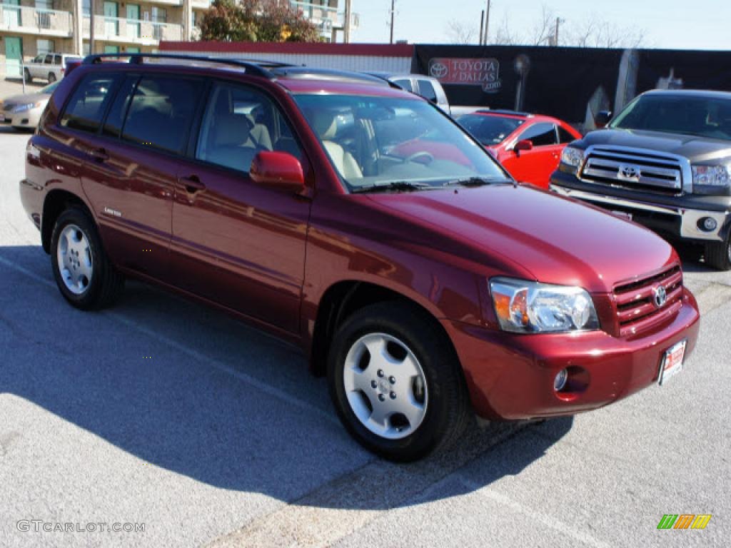 2007 Highlander Limited - Maroon / Ivory Beige photo #6