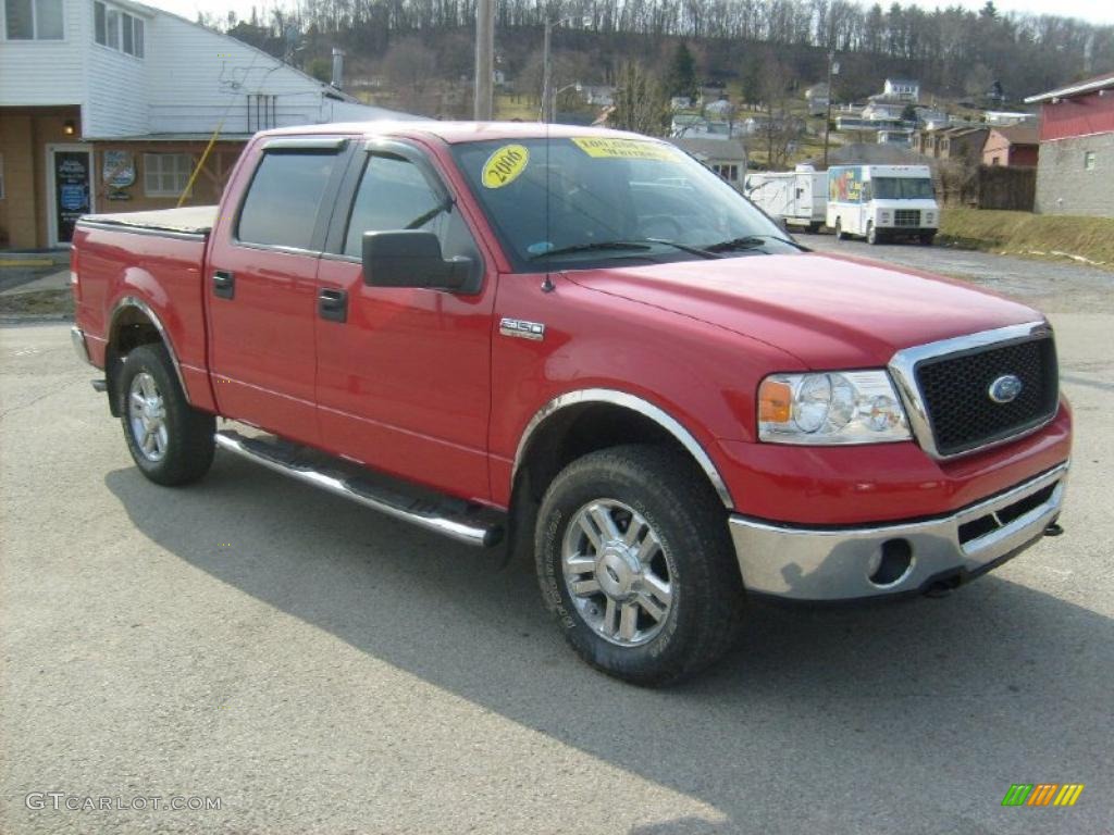 2006 F150 XLT SuperCrew 4x4 - Bright Red / Medium/Dark Flint photo #7