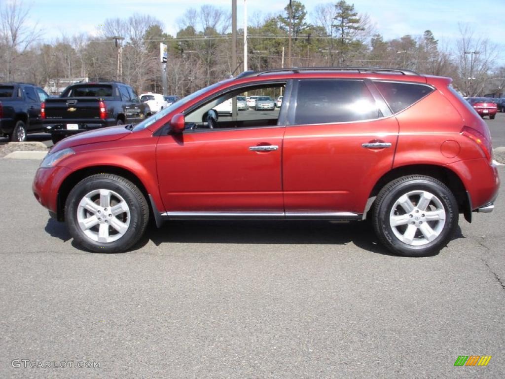 2007 Murano SL AWD - Sunset Red Pearl Metallic / Charcoal photo #9