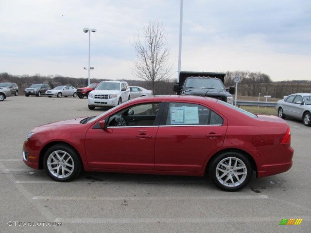 2010 Fusion SEL V6 - Sangria Red Metallic / Medium Light Stone photo #7