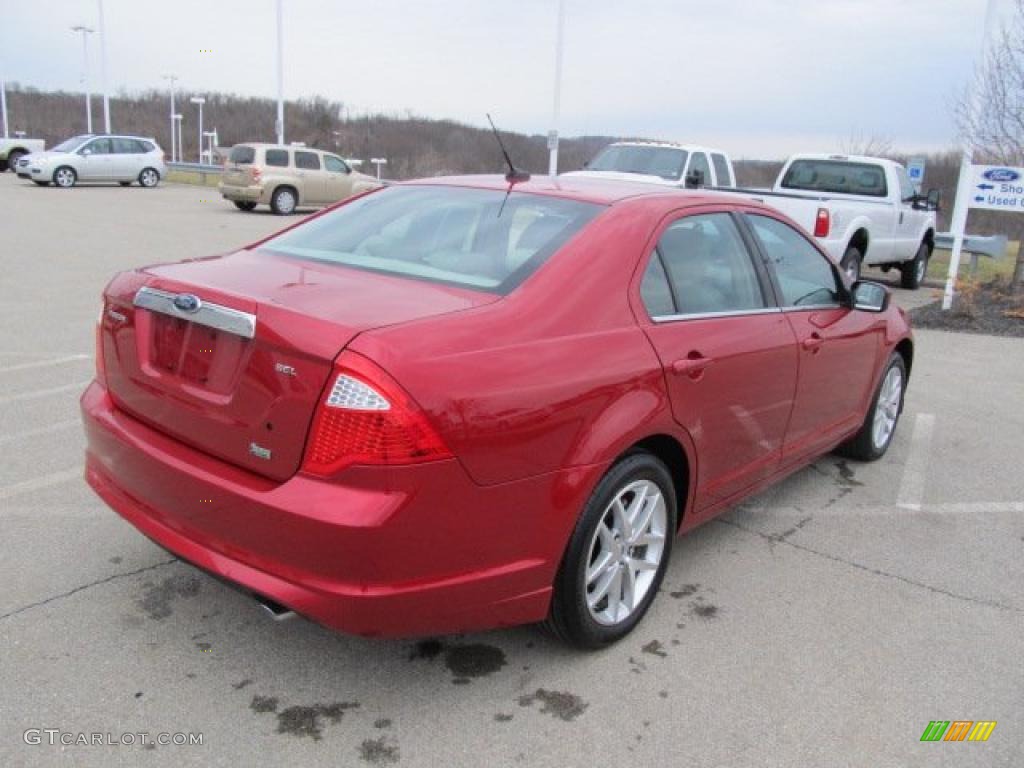 2010 Fusion SEL V6 - Sangria Red Metallic / Medium Light Stone photo #10