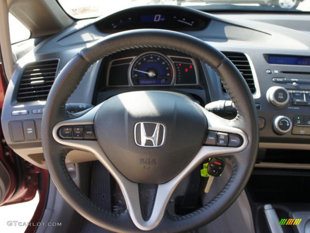 2009 Honda Civic EX-L Sedan Beige Steering Wheel Photo #46276716