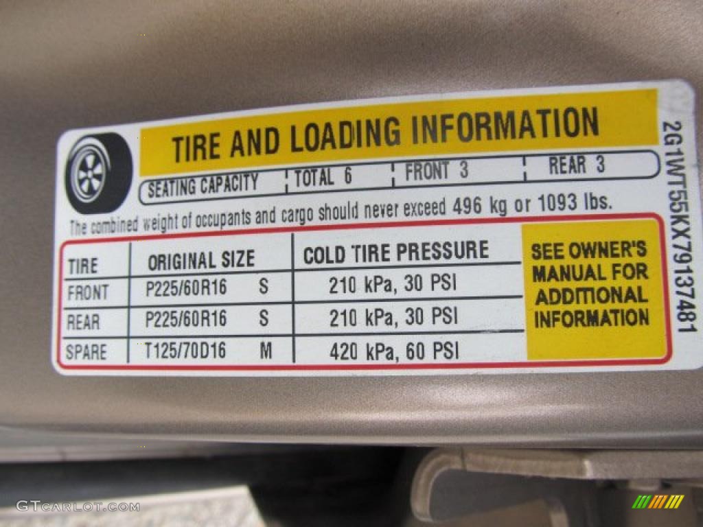 2007 Chevrolet Impala LT Info Tag Photo #46278201